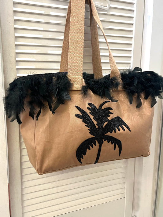 Black Palm Beach Bag