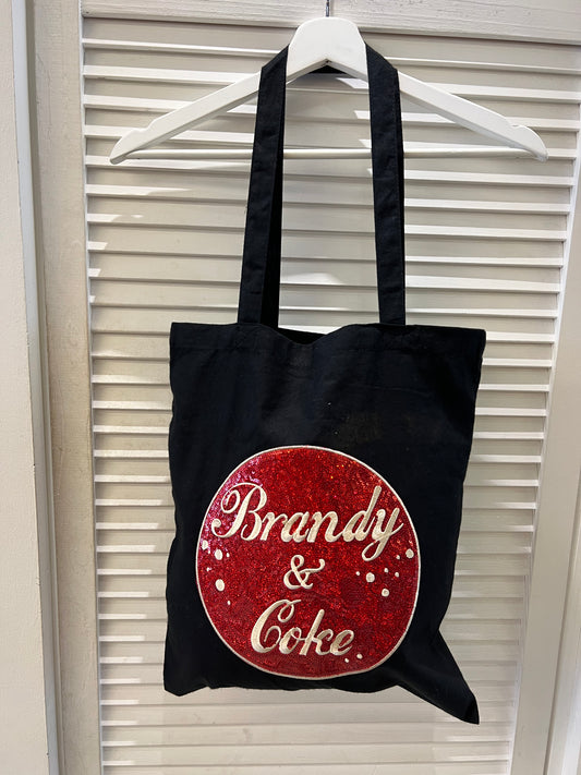 Sequin pony Brandy and Coke tote bag